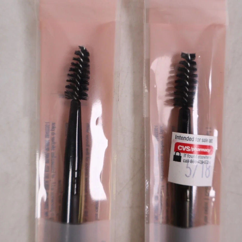 2 PACK e.l.f. Eyebrow Duo Brush: Paraben-Free, Vegan, Nylon Bristles, For Cream